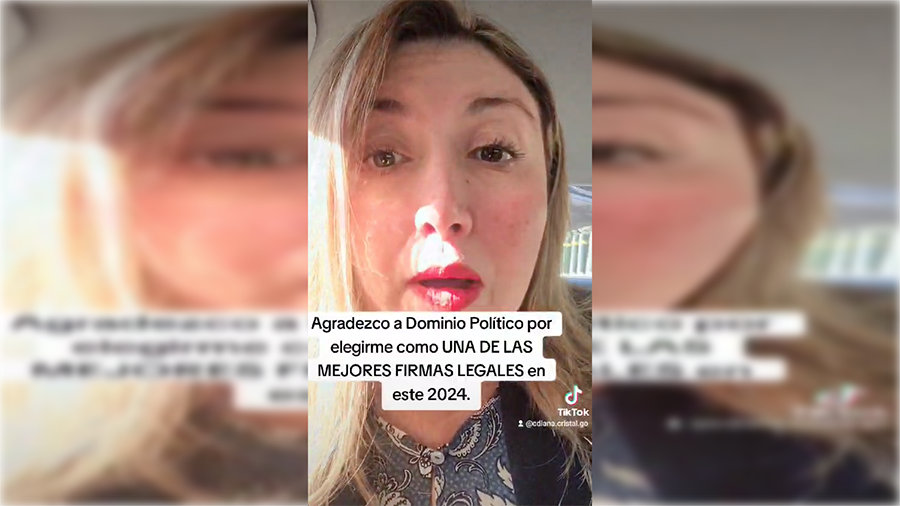 Agradezco a Dominio Político por elegirme como una de las mejores firmas legales en este 2024: Diana Cristal González Obregón