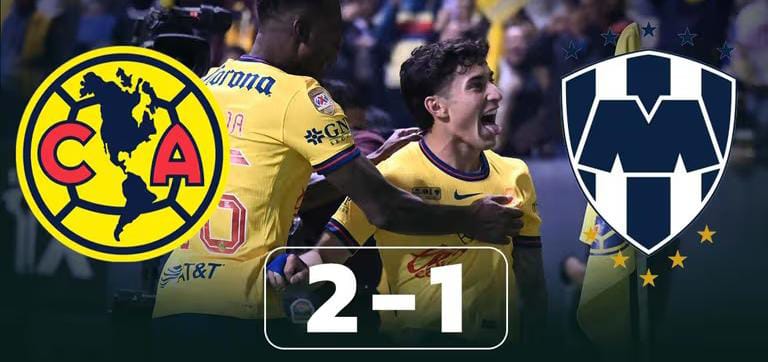 AMÉRICA GANA 2-1 EN LA FINAL DE IDA CONTRA MONTERREY Y PONE UN PIE EN EL TRICAMPEONATO